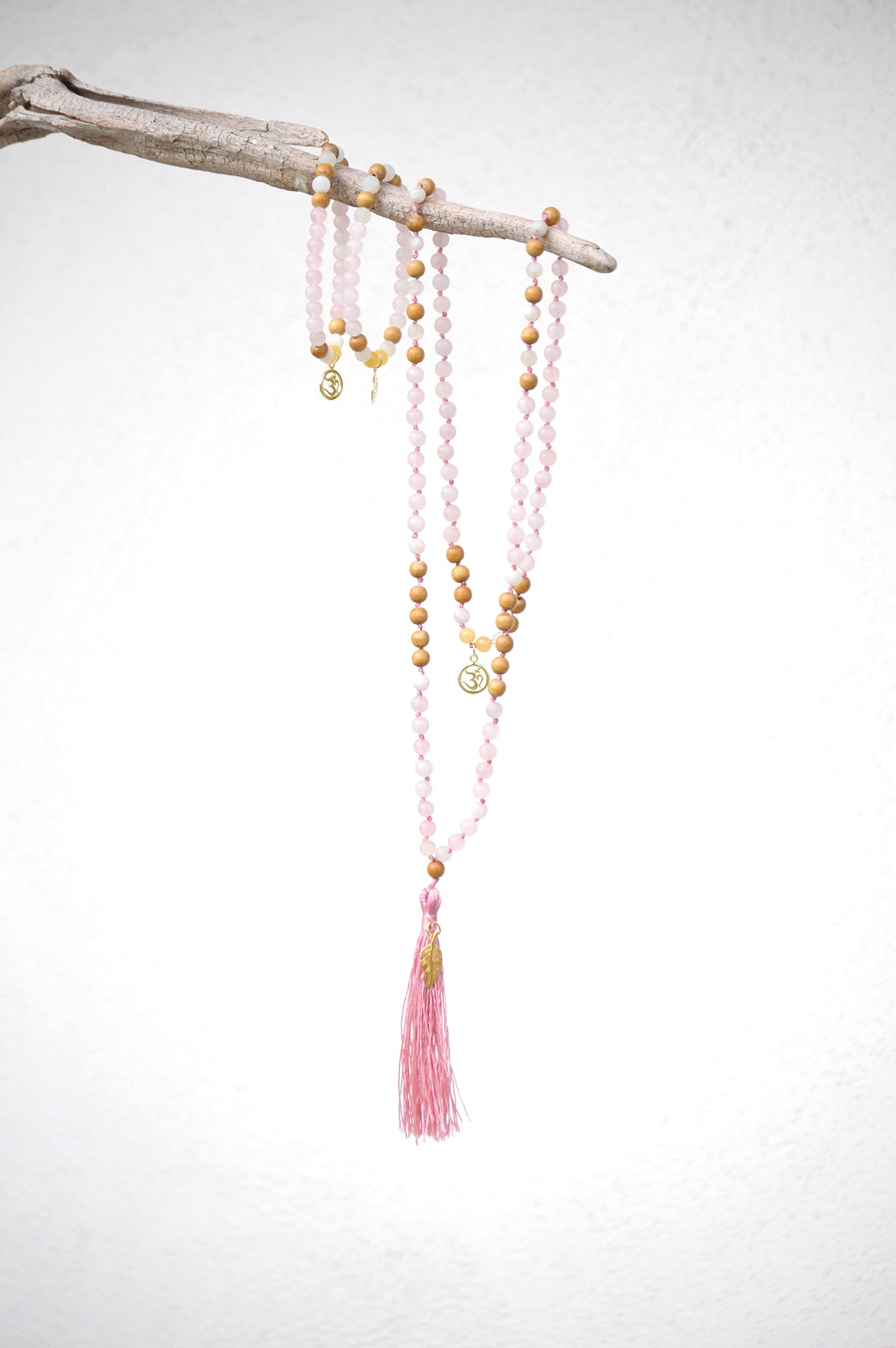 Gemstone mala bracelet orange