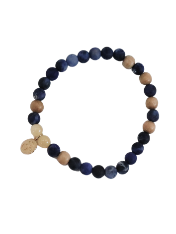 Gemstone mala bracelet blue