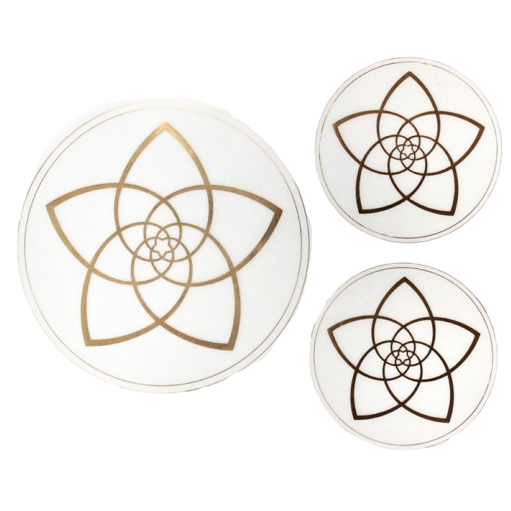 Flower of Venus sticker set, 1x8cm + 2x5cm self-adhesive, gold