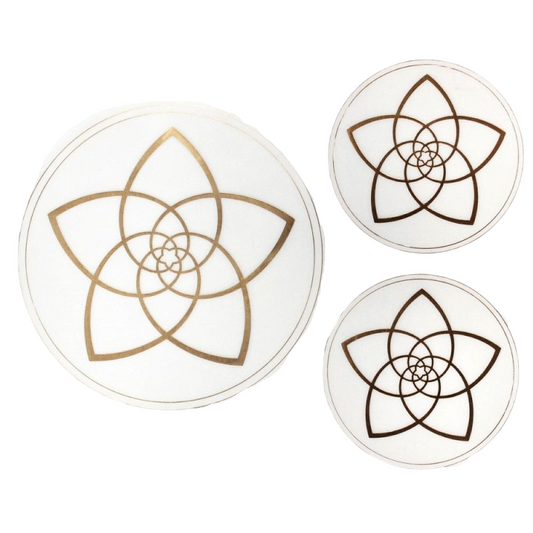 Flower of Venus sticker set, 1x8cm + 2x5cm self-adhesive, gold