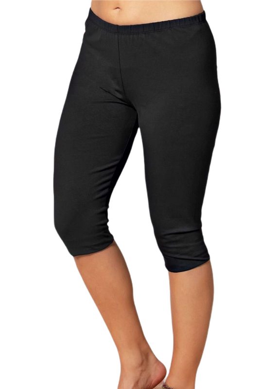 Leggings black knee-short