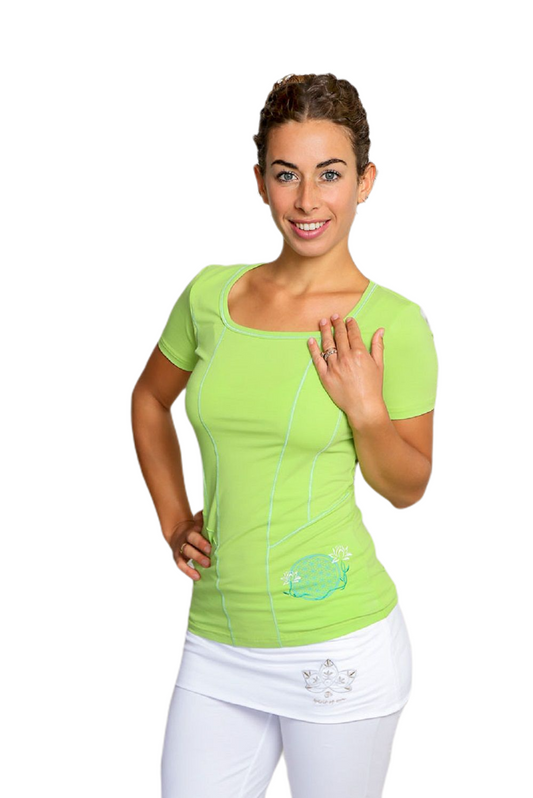 Yoga Shirt Flower of Life Kiwi