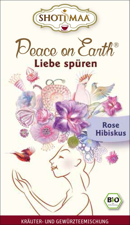 Organic tea Peace on Earth, rose & hibiscus - feel love