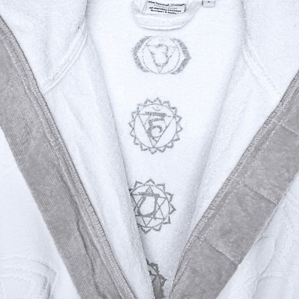Bathrobe white/grey
