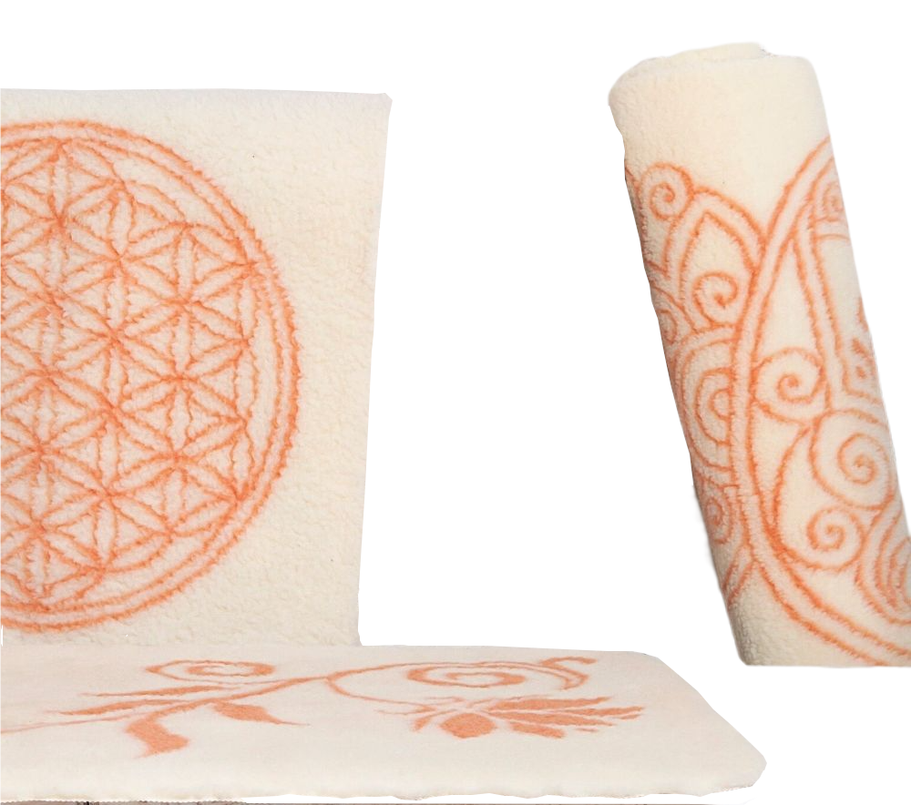 Yoga mat made of new wool flower of life 85x198cm