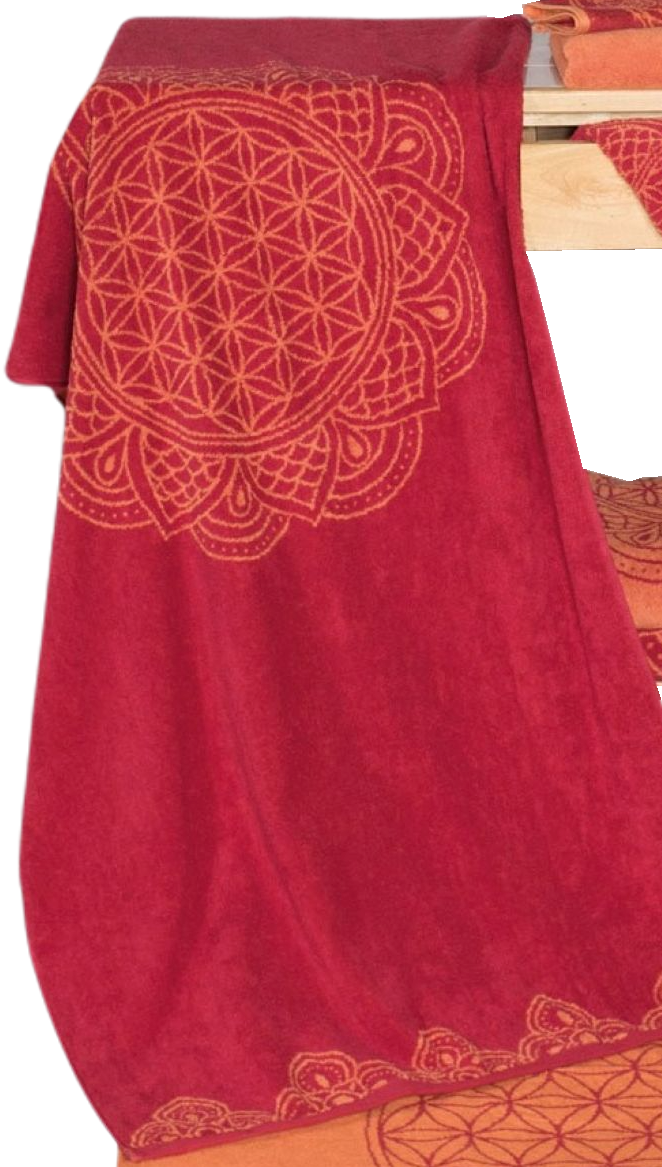 Fengshui Terry Towel - Ruby Red