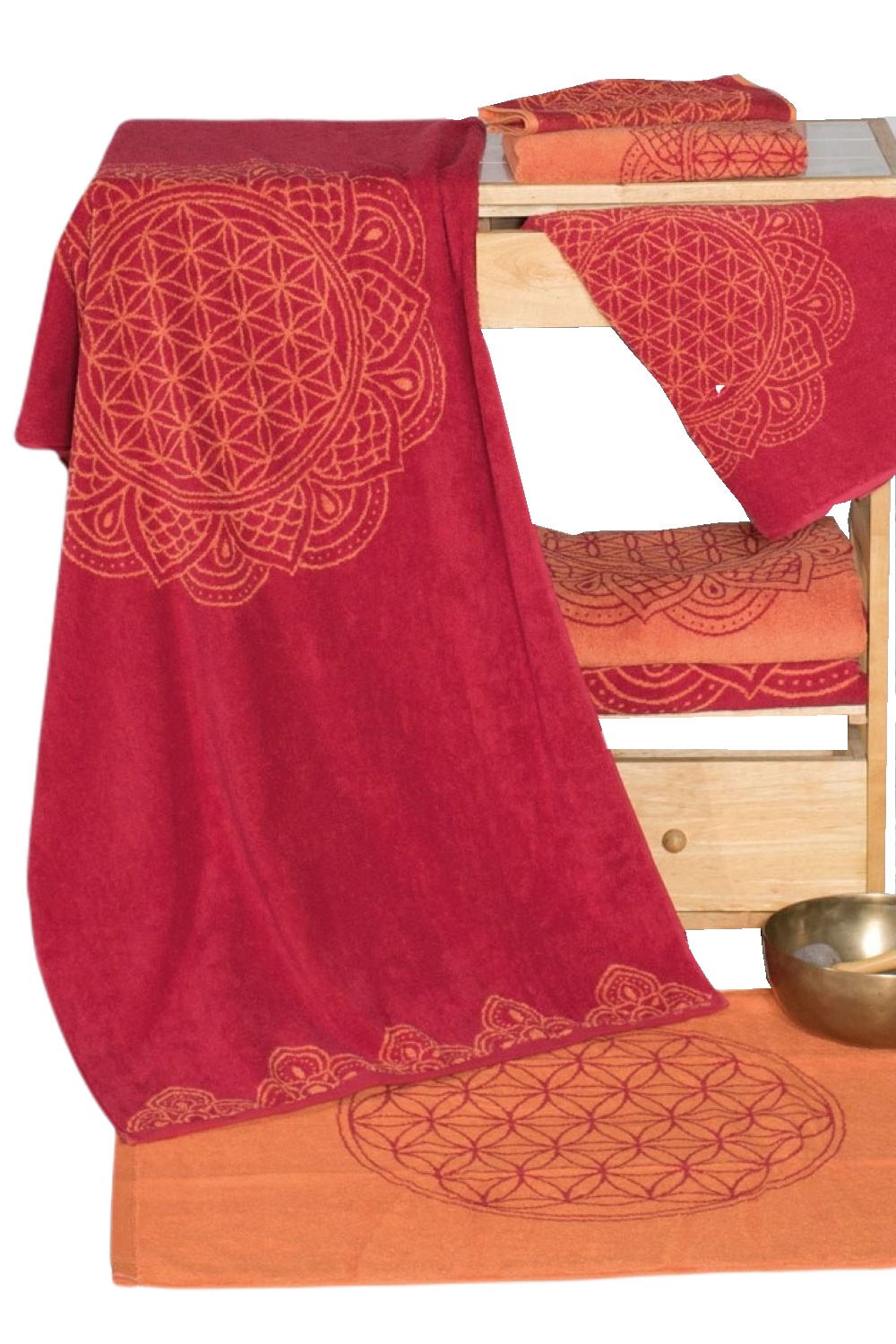Fengshui Terry Towel - Ruby Red