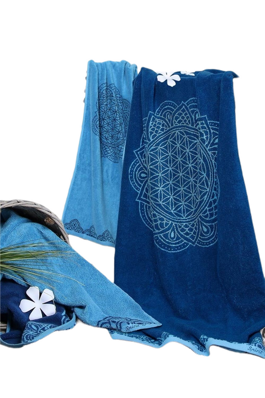 Fengshui Terry Towel - Azure Blue