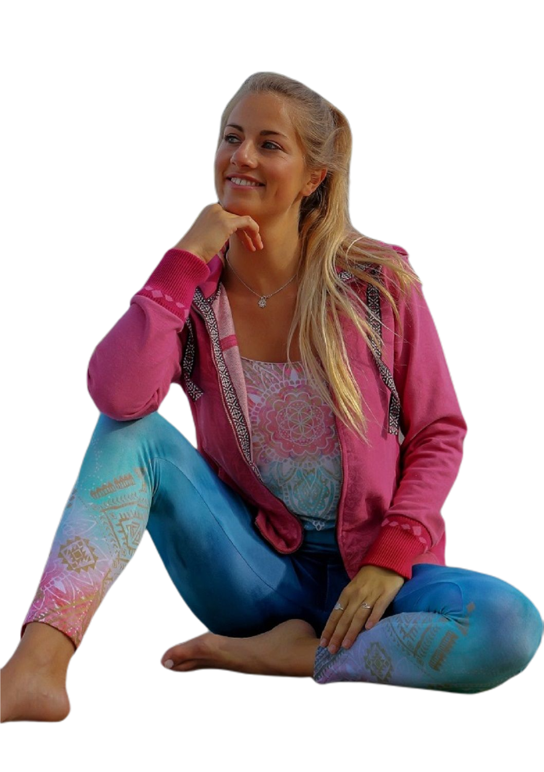 Ladies sweat jacket pink
