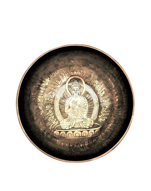 Singing bowl Buddha engraved ø 13.5cm 592g