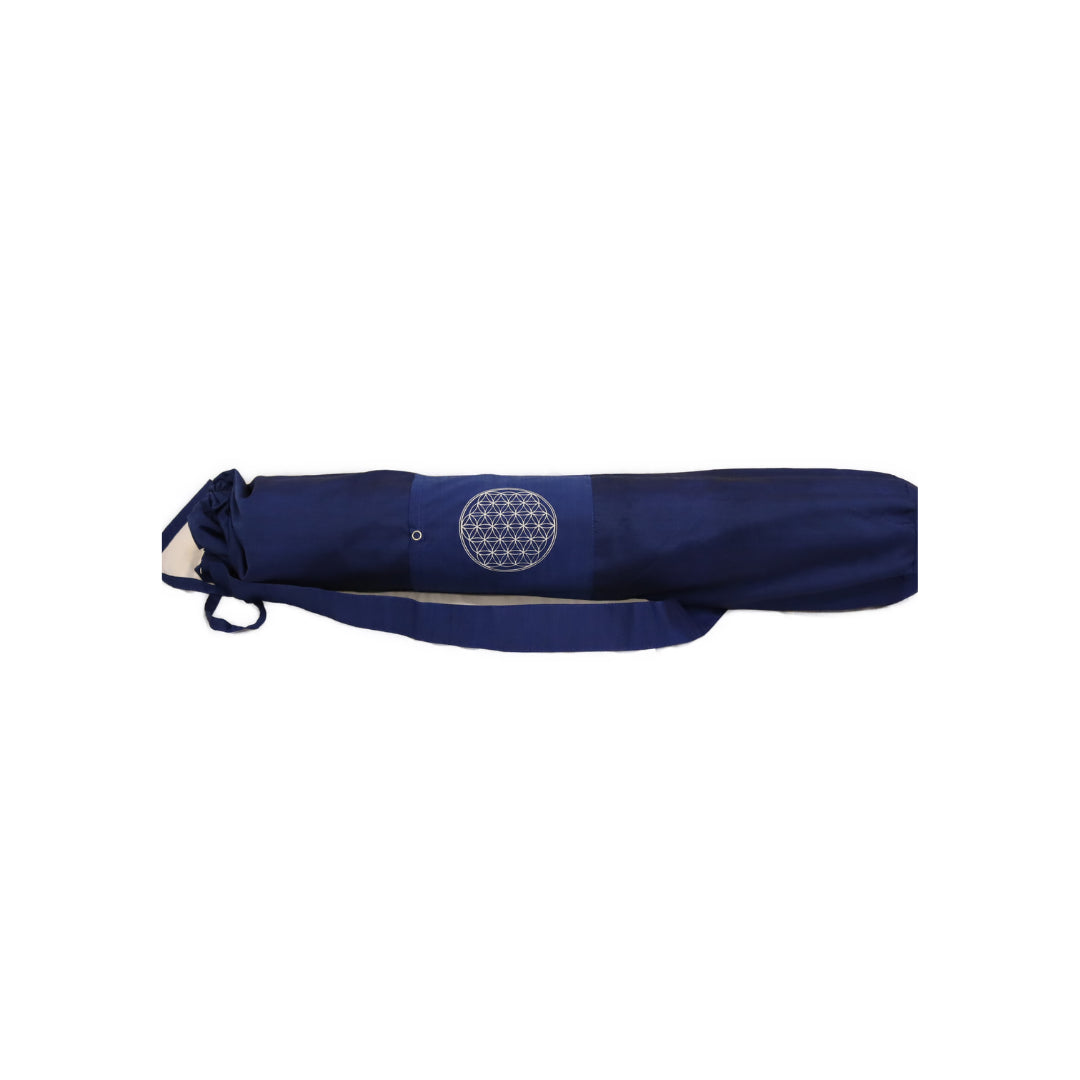 Yoga mat bag flower of life blue