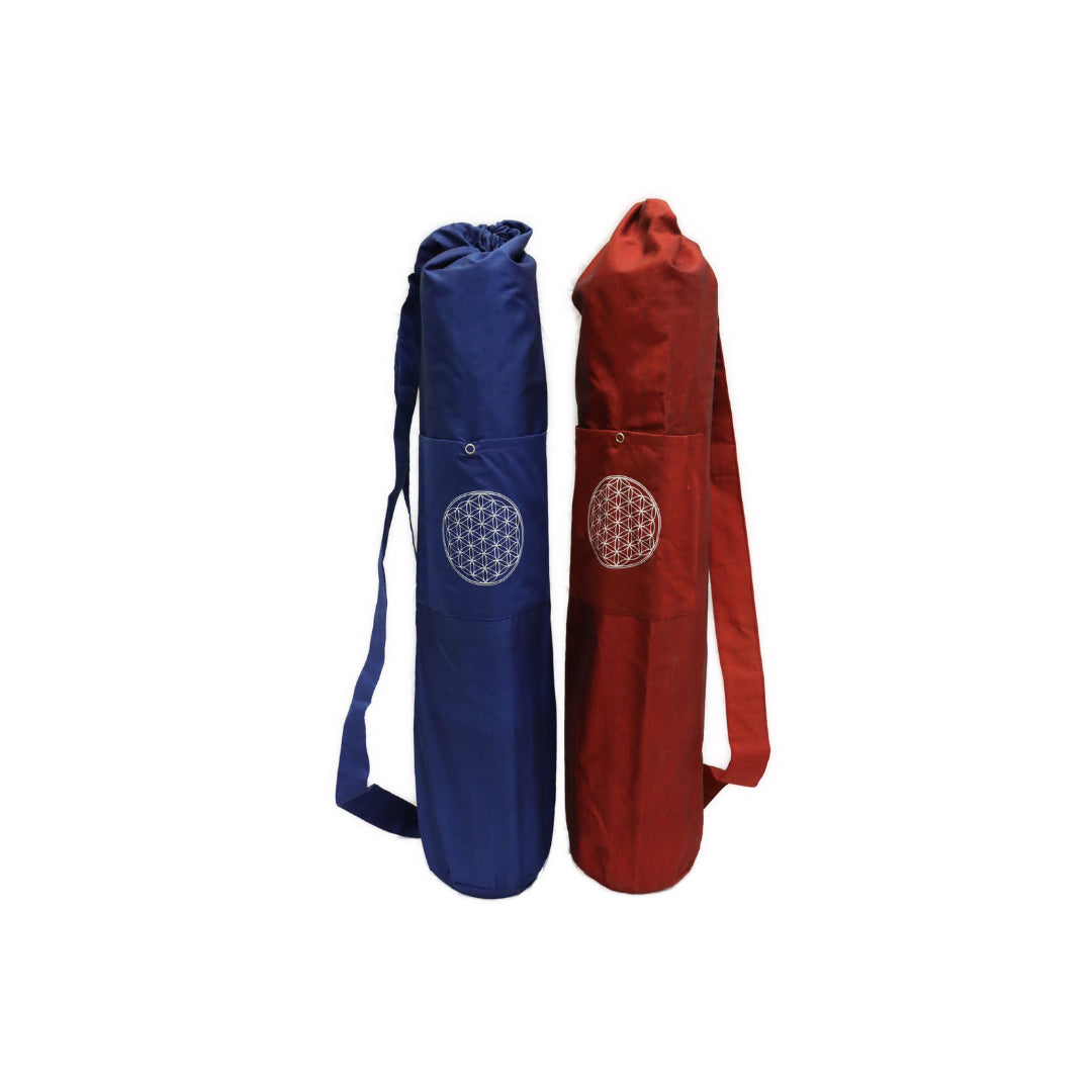 Yoga mat bag flower of life blue