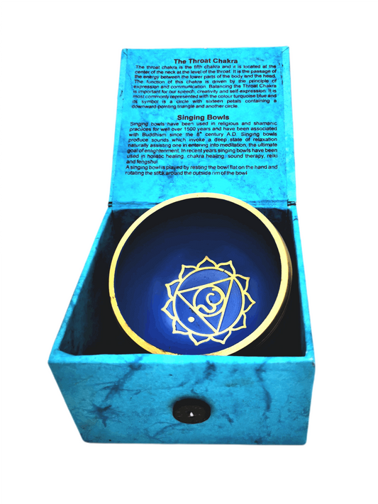 Singing bowl in the box light blue