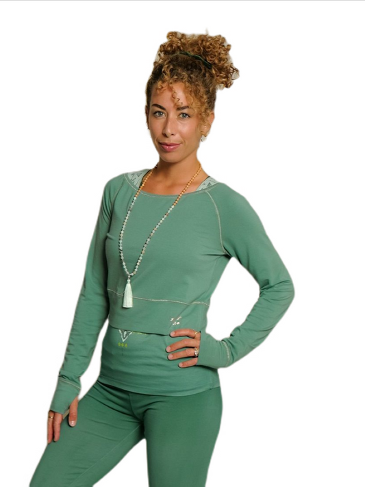 Long sleeve bamboo green