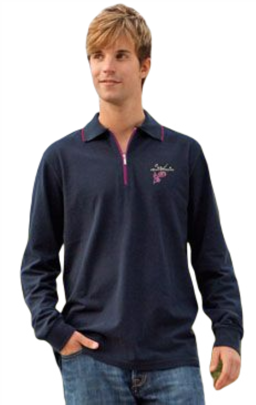 Cosmic Ordering long-sleeved polo zip shirt