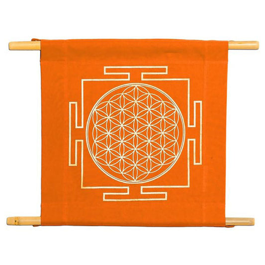 Wall hanging flower of life orange