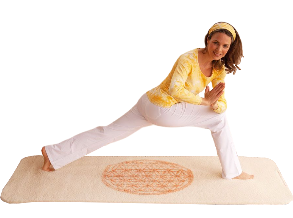 Yoga mat made of new wool flower of life 85x198cm
