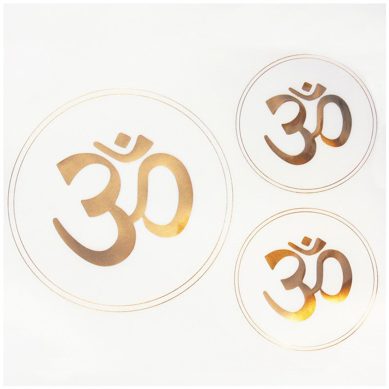 OM sticker set, 1x8cm & 2x5cm, adhesive