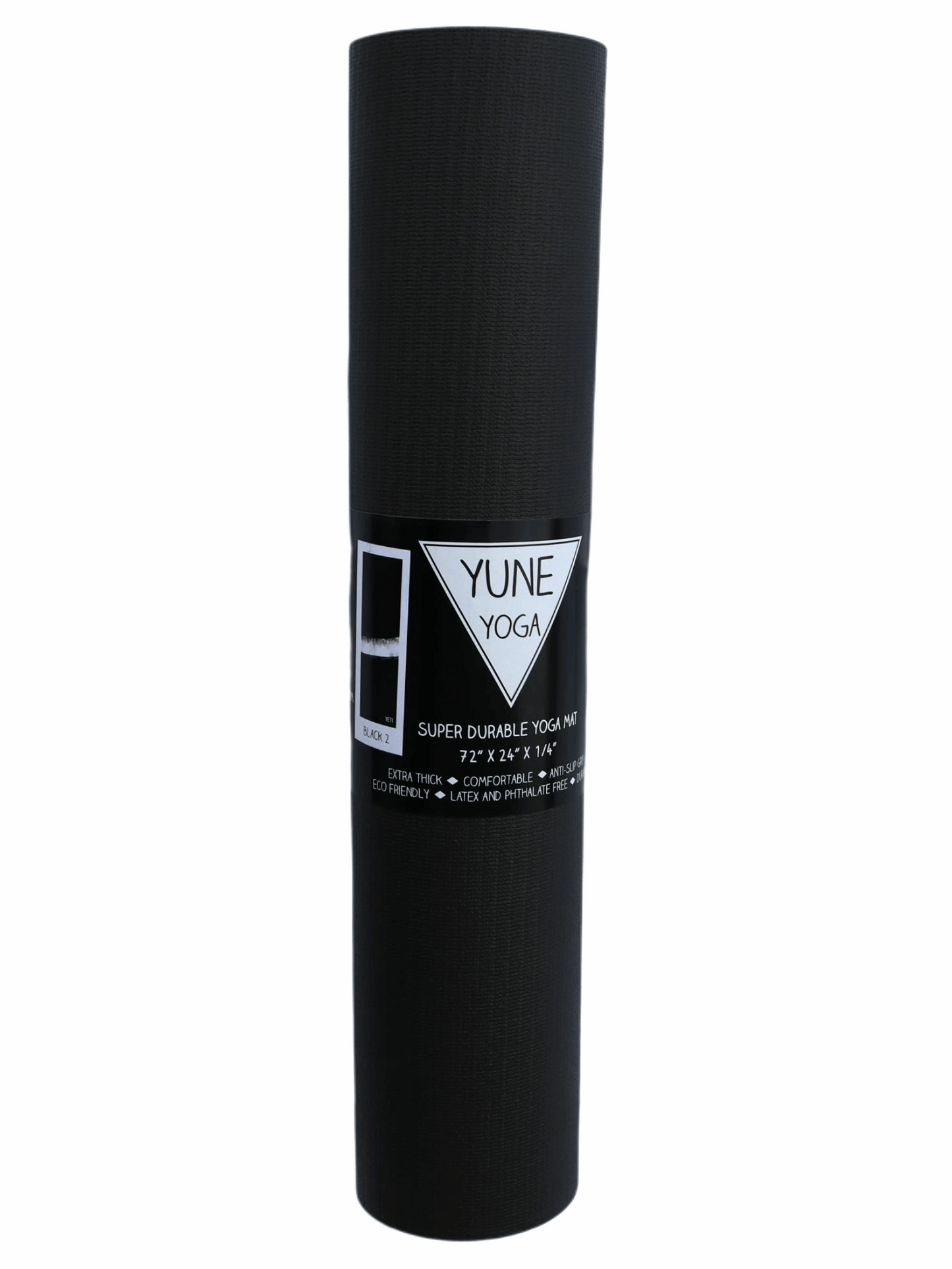 Yune Yoga Mat Black 2 188x61x0.6cm