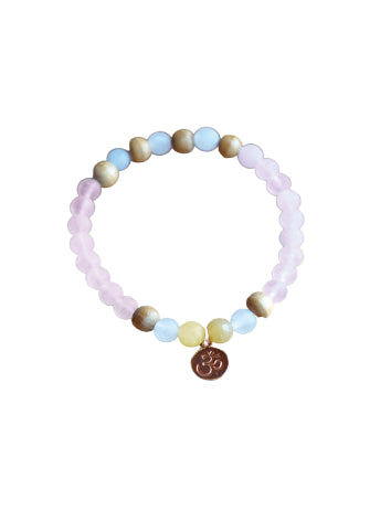 Gemstone mala bracelet rose