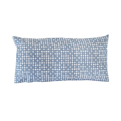 Kopfkissenbezug Baumwollsatin weiß blau