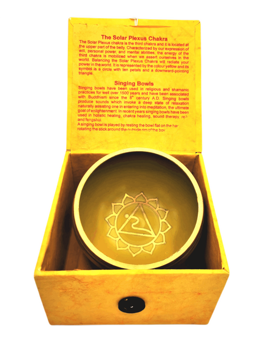 Klangschale in der Box Gelb