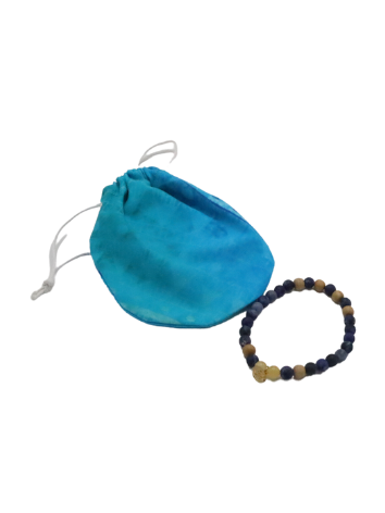 Gemstone mala bracelet blue