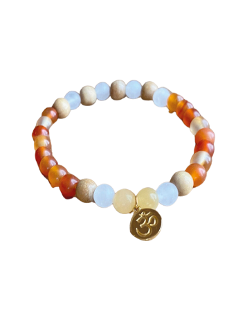 Gemstone mala bracelet orange