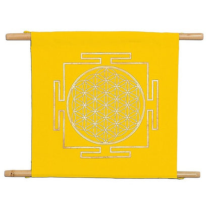 Wandbehang Lebensblume gelb