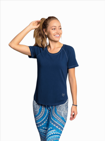 Yoga shirt raglan dark blue