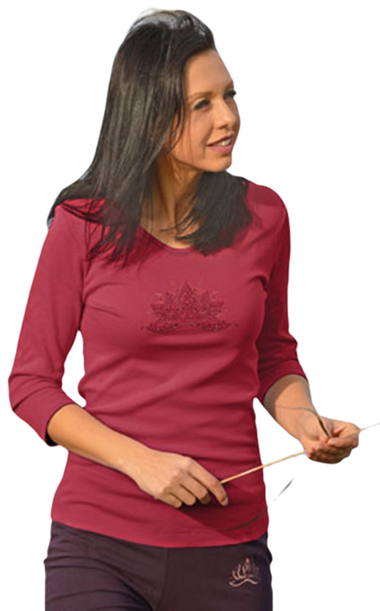 Shirt 3/4 sleeves Ananda Lotus - rose red