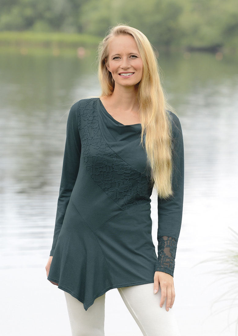 Tunic long sleeve emerald green