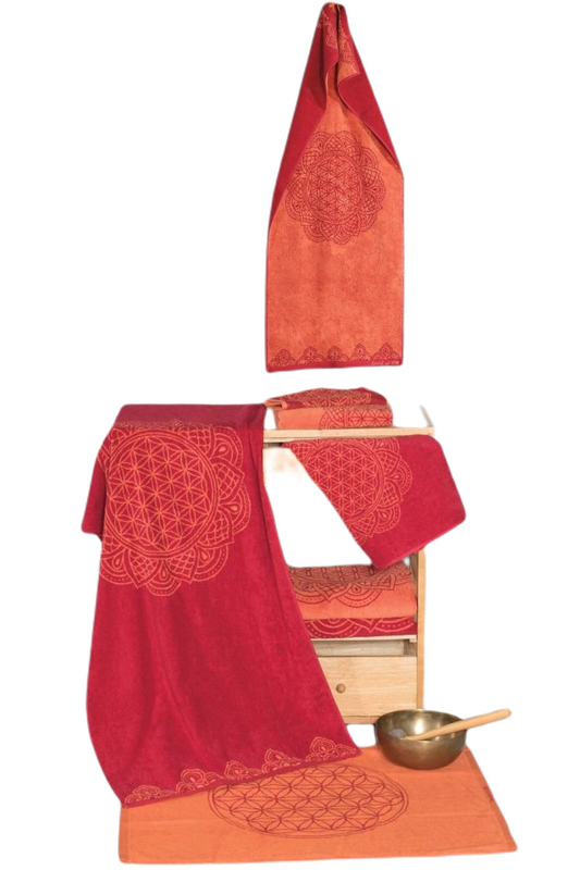 Fengshui Terry Towel - Ruby Red