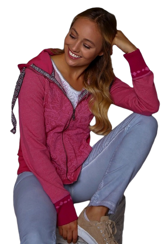 Ladies sweat jacket pink