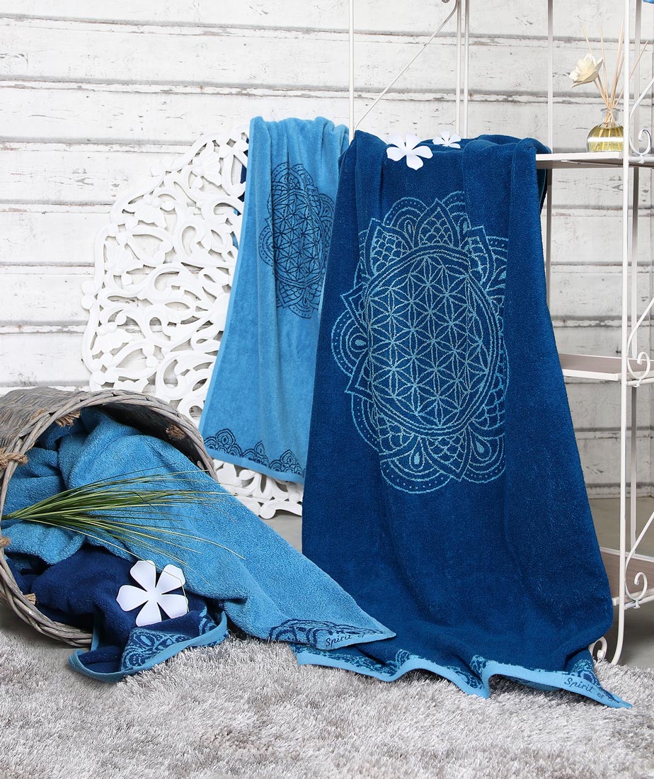 Fengshui Terry Towel - Azure Blue