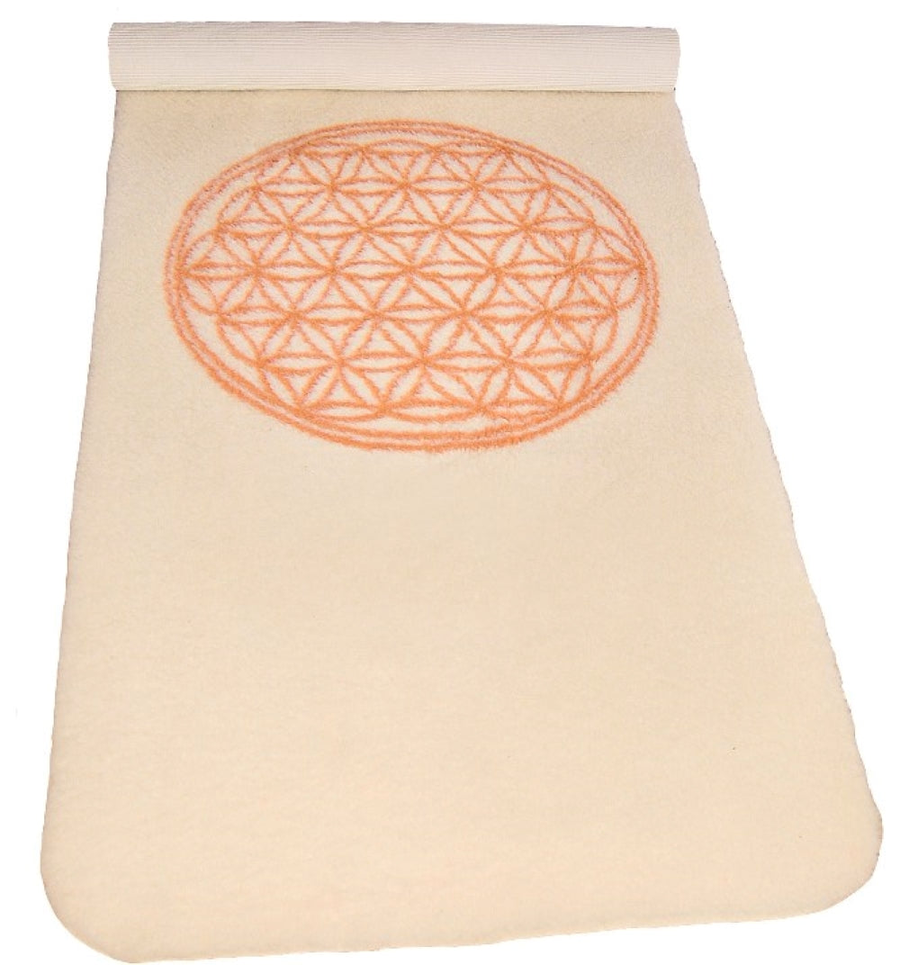 Yoga mat made of new wool flower of life 85x198cm