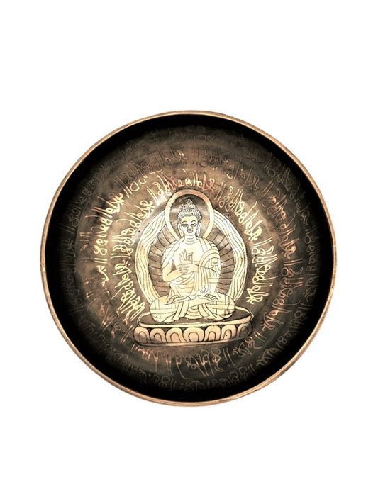 Singing bowl Buddha engraved ø 13.5cm 592g 