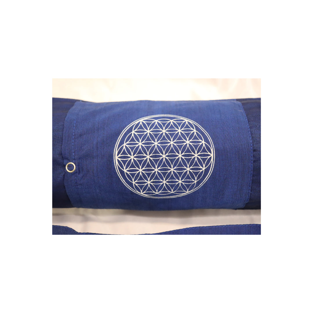Yoga mat bag flower of life blue