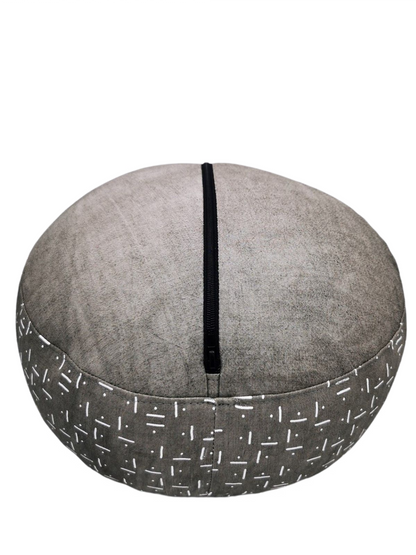 Meditation cushion round, grey/natural 30x16cm