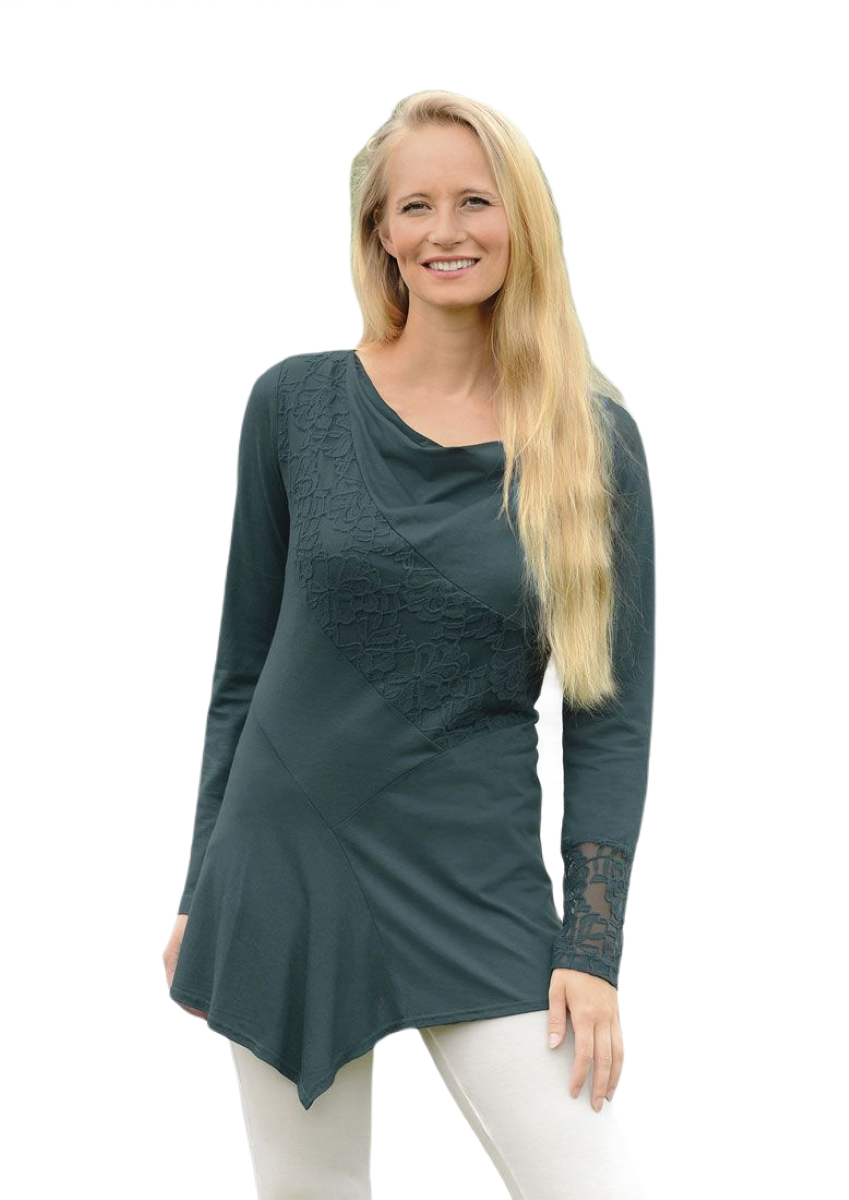 Tunic long sleeve emerald green