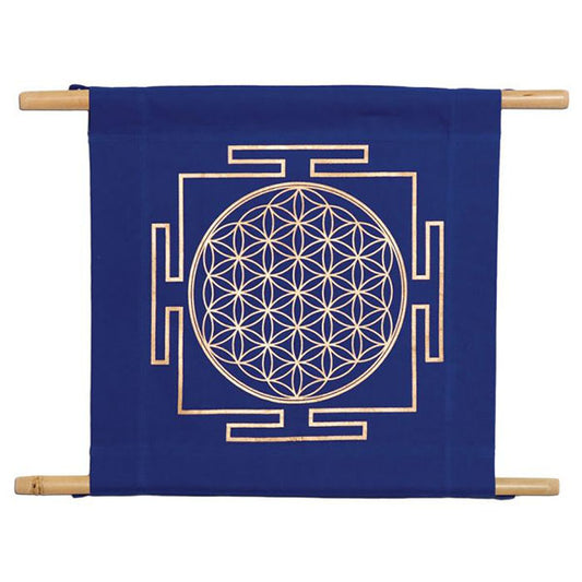 Wall hanging flower of life blue