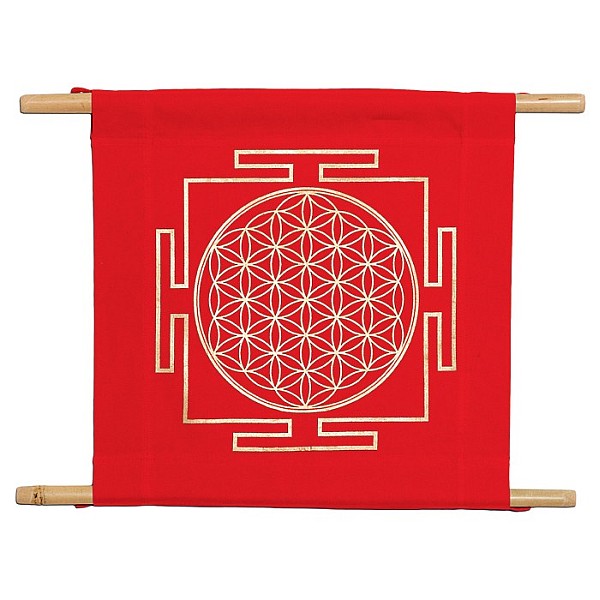 Wall hanging flower of life red