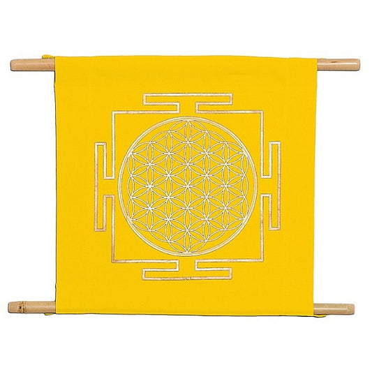 Wall hanging flower of life yellow