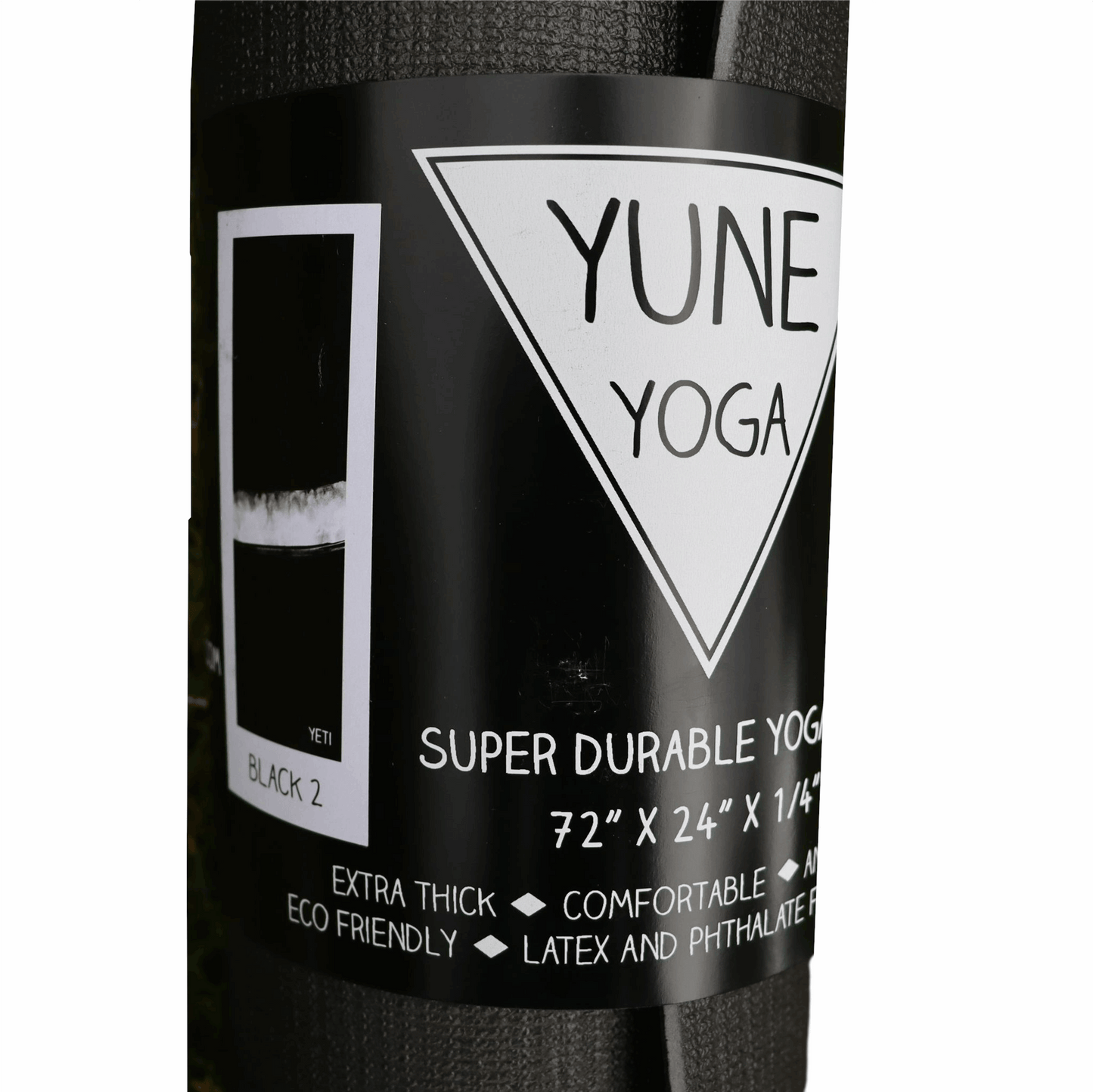 Yune Yoga Mat Black 2 188x61x0.6cm 