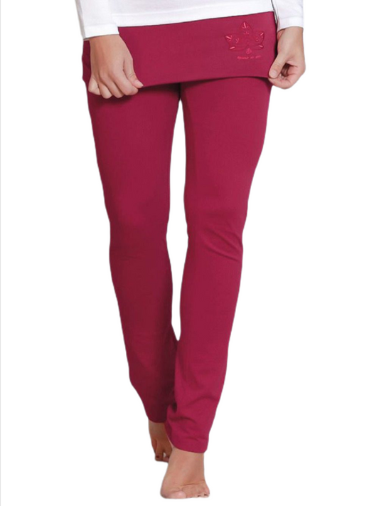 Yoga Pants Wellness roses red - The Spirit of OM - Yoga clothing